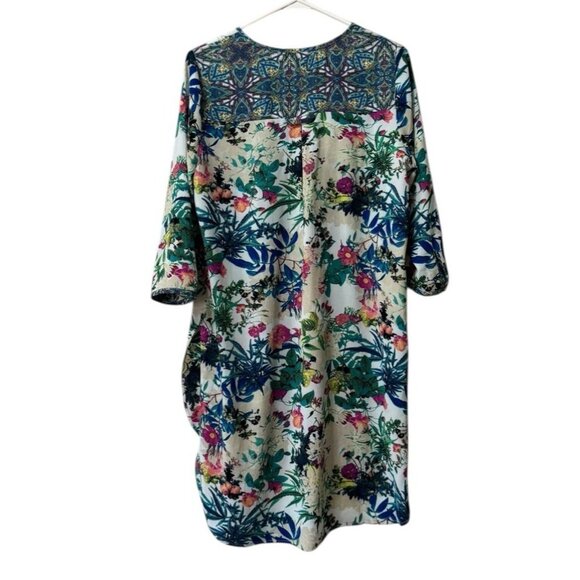 Olive Hill Floral Dress Women Size Medium Colorful Lightweight Buttons Polyester - Picture 2 of 11